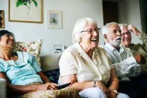 Older adults in a senior facility